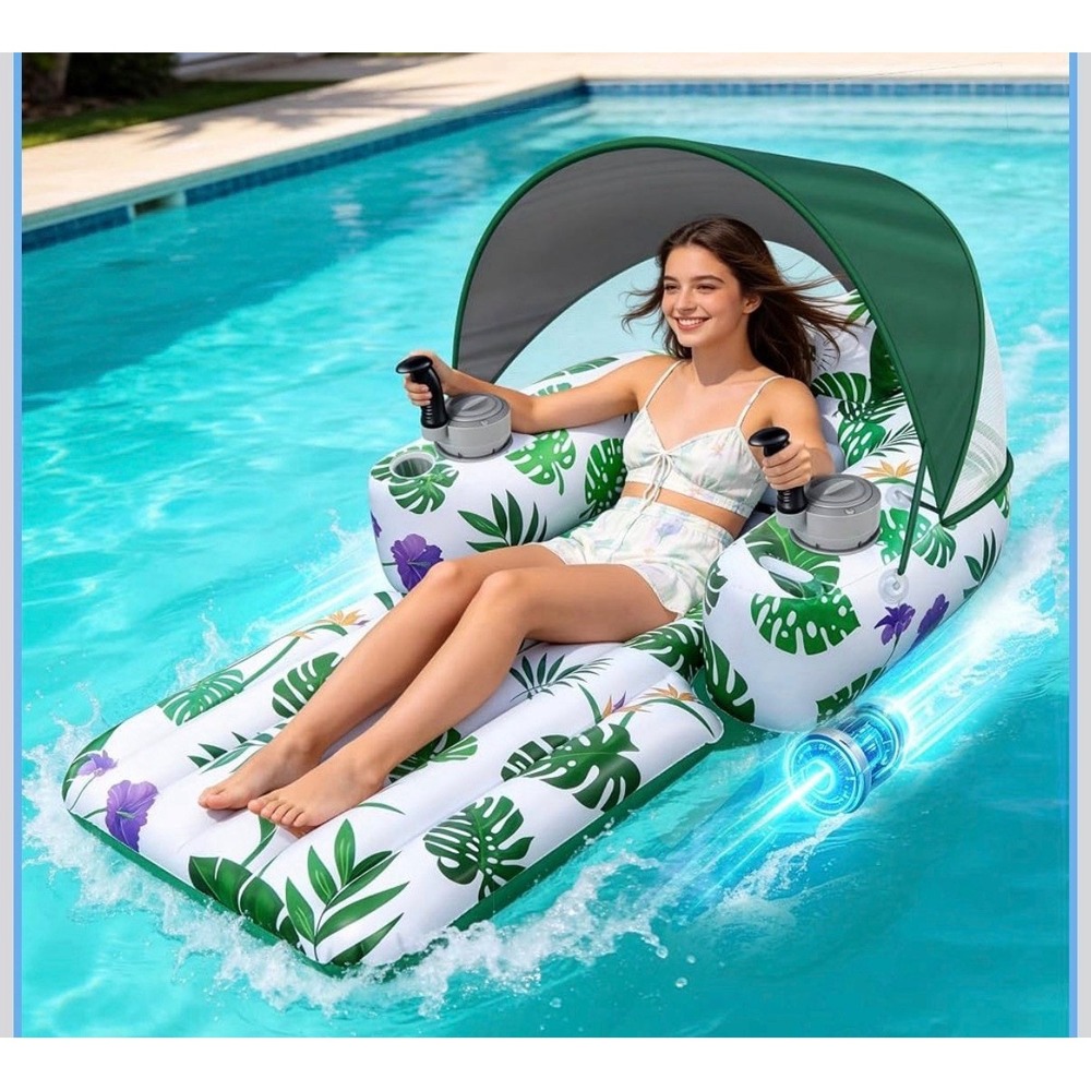 GIGIGO Motorized Pool Float for Adults, Rechargeable Electric Inflatable